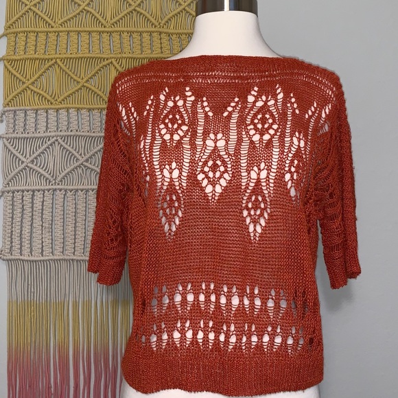 Anthropologie Tops - Anthropologie Moth dolman crochet linen sweater